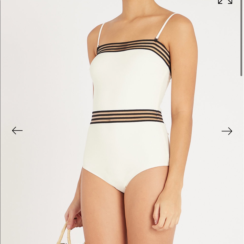 Iconic Emma Pake Cream Bandeau Monica Swimsuit